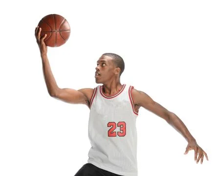 Basketball player jumping Stock Photos