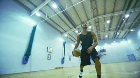 Basketball player making a lay up in practice Stock Footage 46202259