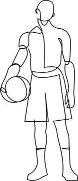 Basketball player in mid-dribble with focused determination and skill Vector Stock-Illustration