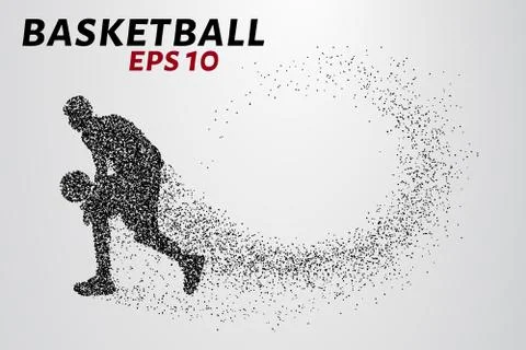 Basketball player of the particles Stock Illustration