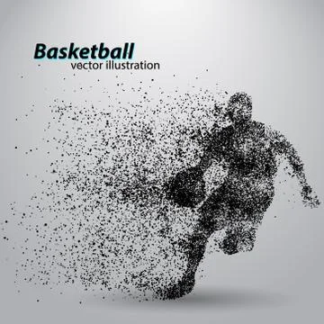 Basketball player from particles. Stock Illustration