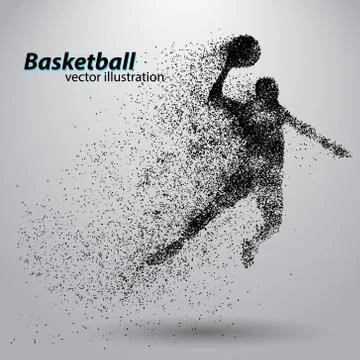 Basketball player from particles. Stock Illustration