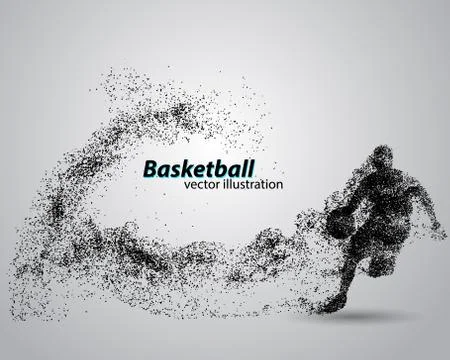 Basketball player from particles. Stock Illustration