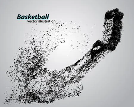 Basketball player from particles. Stock Illustration