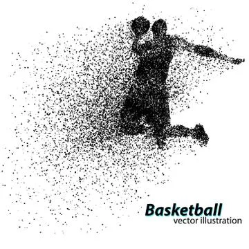 Basketball player from particles. Stock Illustration