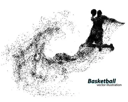 Basketball player from particles. Stock Illustration