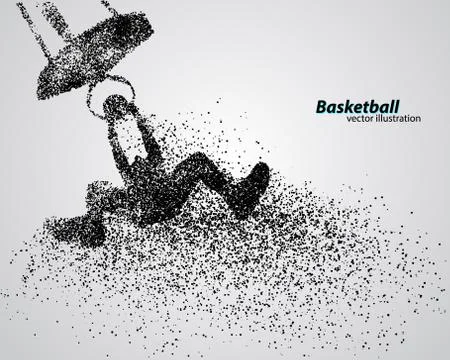 Basketball player from particles. Stock Illustration