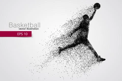 Basketball player from particles. Stock Illustration