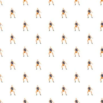 Basketball player pattern seamless white background Illustration
