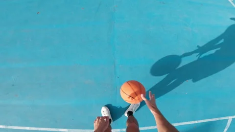 A basketball player point of view Stock Footage 278407912