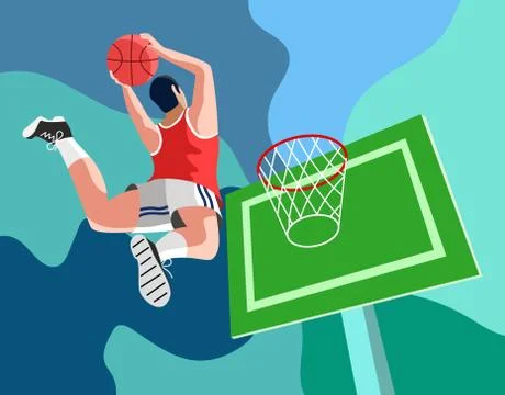Basketball player shooting vector Stock Illustration