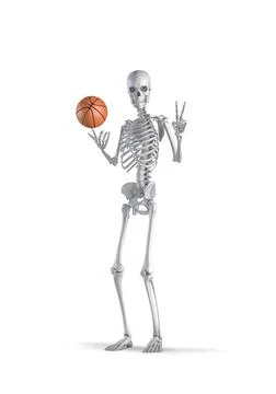 Basketball player skeleton Stockillustratie