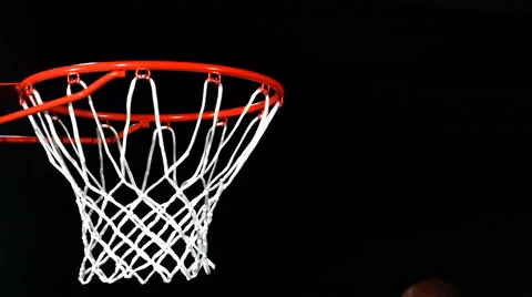 Basketball player slam dunks ball Video stock 61666714