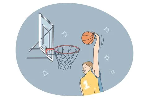 Basketball player, sport, team competition concept Stock Illustration
