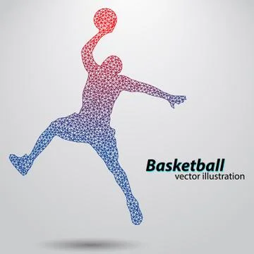 Basketball player of the triangles. Stock Illustration