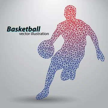 Basketball player of the triangles. Stock Illustration