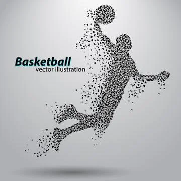 Basketball player of the triangles. Stock Illustration