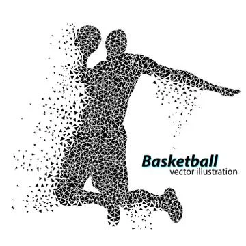 Basketball player of the triangles. Stock Illustration