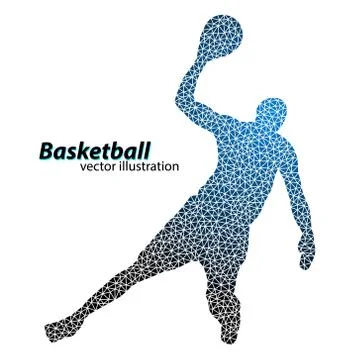 Basketball player of the triangles. Stock Illustration
