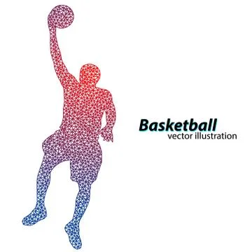 Basketball player of the triangles. Stock Illustration