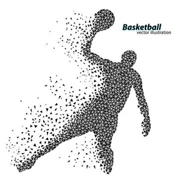Basketball player of the triangles. Stock Illustration