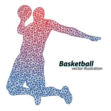 Basketball player of the triangles. Stock Illustration