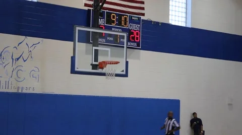 Basketball players making a shot Stock Footage 44446050