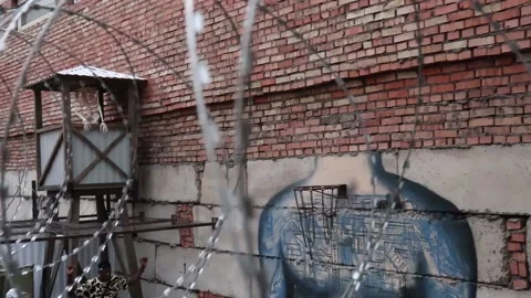 Basketball in prison Stock Footage 130767146