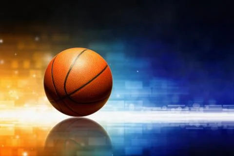 Basketball with reflection Stock Illustration
