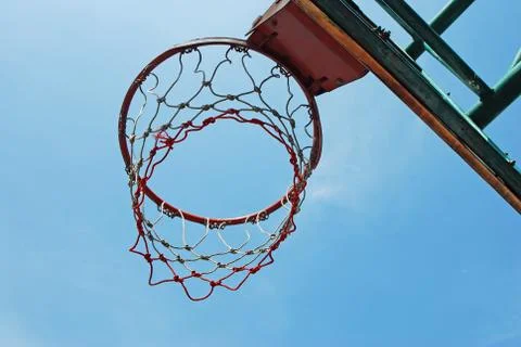 Basketball ring in the game Stock Photos