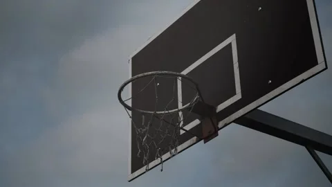 Basketball Ring Sways After Hitting the Ball Видео 131734503