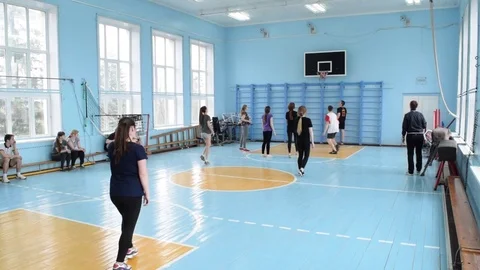 Basketball in school Video stock 74506022