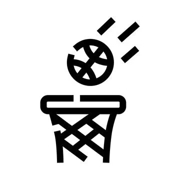 Basketball scoring a point in a net icon Stock Illustration