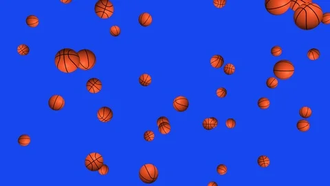 Basketball - seamless looping, blue screen and 4K Stock Footage 88419392