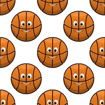 Basketball seamless pattern with funny balls Illustrazione stock