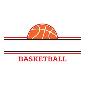 A basketball segment sits above horizontal lines designed for customization w Ilustração Stock