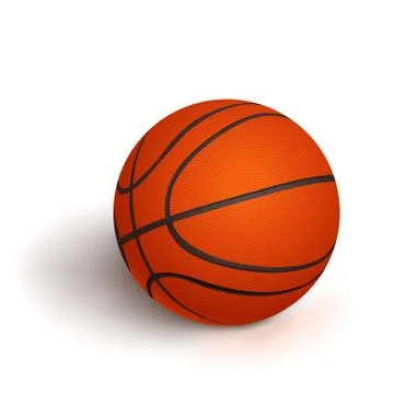 Basketball with shadow Stock Illustration