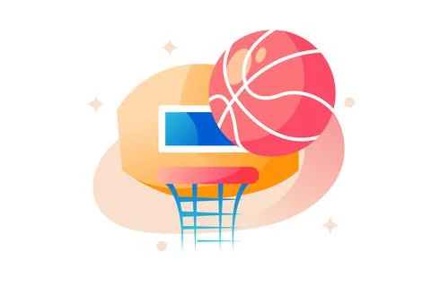 Basketball shield with ball Illustrazione stock