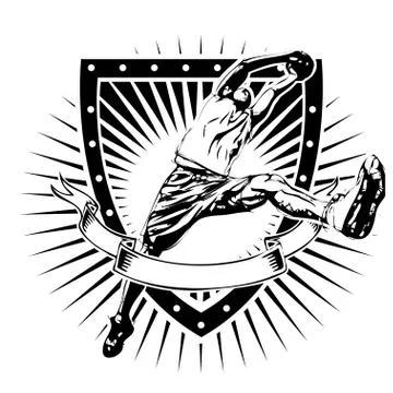Basketball shield Stock Illustration