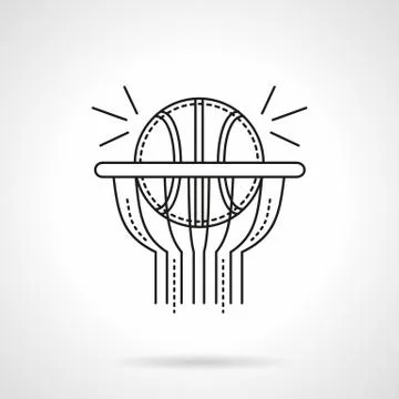Basketball shot flat line vector icon Stock Illustration