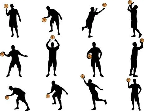 Basketball silhouettes Stock Illustration