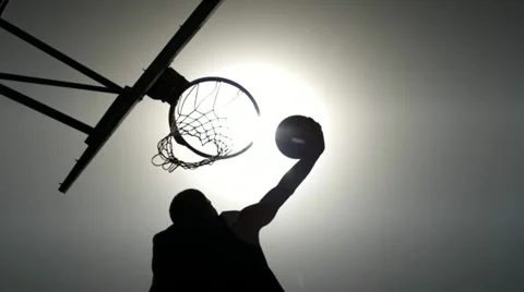 Basketball slam dunk Stock Footage