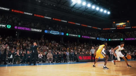 Basketball Slam Dunk Slow Motion Stock Footage 252071096