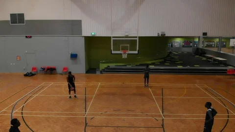 Basketball slam dunks slow motion aerial footage Stock Footage 114757450