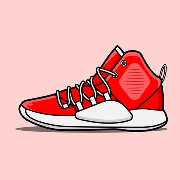 Basketball Sneakers Hyperdunk Red Hell Stock Illustration