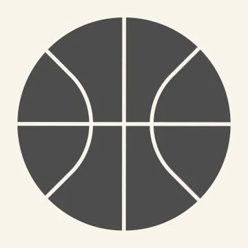 Basketball solid icon. Basketball ball glyph style pictogram on beige background Illustrazione stock