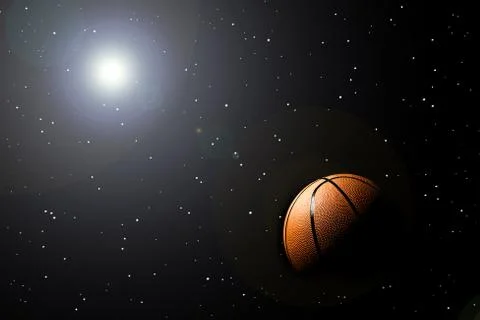 Basketball in space Stock-Fotos