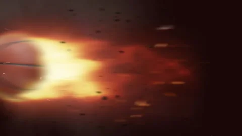 Basketball Stadium background animation, fire ball moving towards hoop Stock Footage 251403902