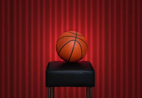 A basketball on a stool in a stage Stock Photos