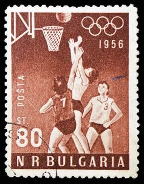 Basketball, Summer Olympic Games, Melbourne serie, circa 1956 Stock Photos